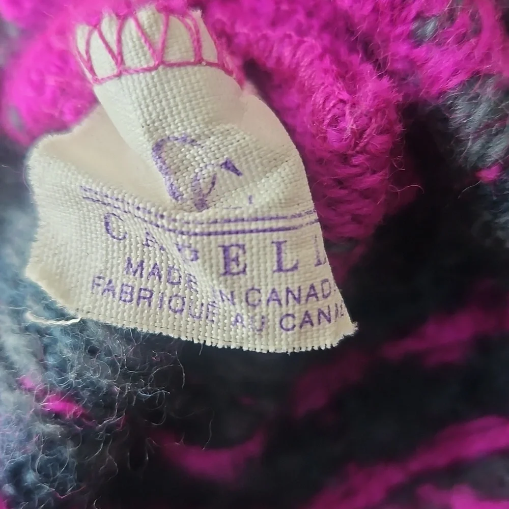 Capello Ski Hat Ear Flaps Pink/Purple Gray Ladies Small Kids Large Made Canada